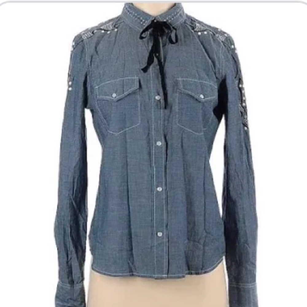 Ulla Johnson Tie Western Chambray Blouse
